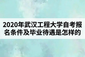 2020年武汉工程大学自考报名条件及毕业待遇是怎样的？