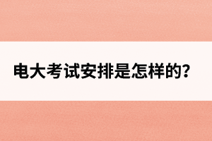 电大考试安排是怎样的？