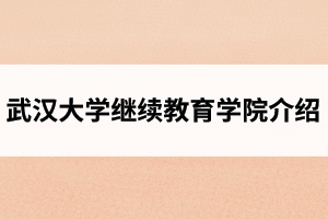 武汉大学继续教育学院介绍