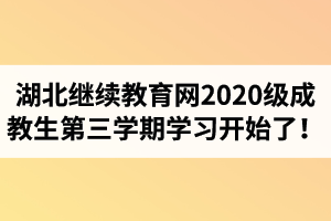 湖北继续教育网2020级成教生第三学期学习开始了