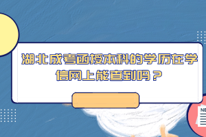 湖北成考函授本科的学历在学信网上能查到吗？