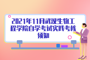 2021年11月武汉生物工程学院自学考试实践考核须知