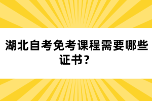 湖北自考免考课程需要哪些证书？